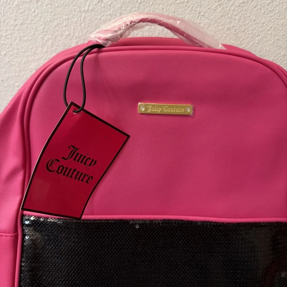 Juicy Couture Backpack Hot Pink Black‎ Sequin New With Tags